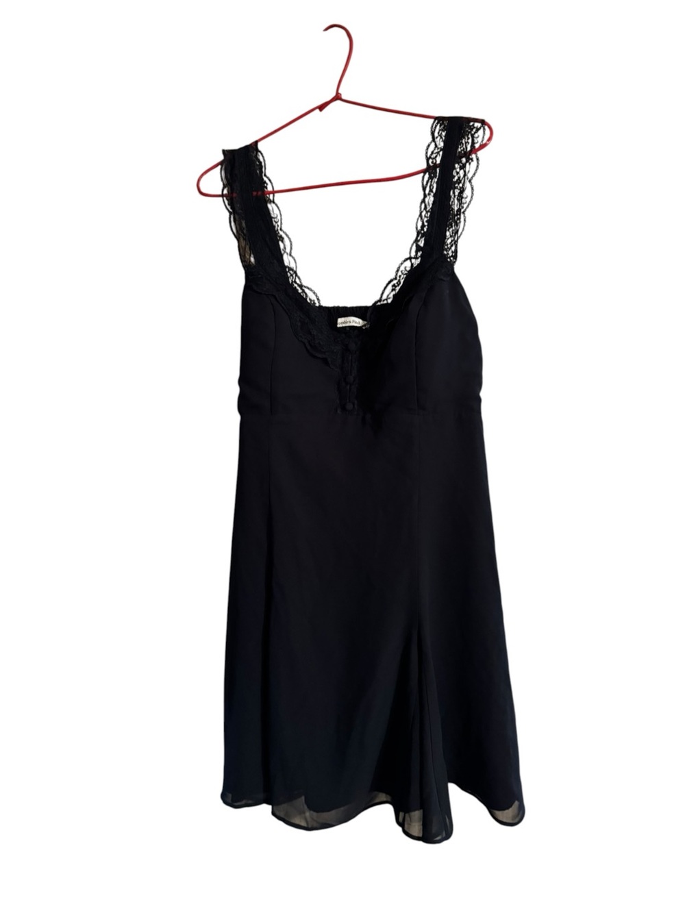 Abercrombie & Fitch Lace-Trim Black Slip Dress Size Large